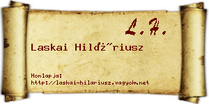 Laskai Hiláriusz névjegykártya
